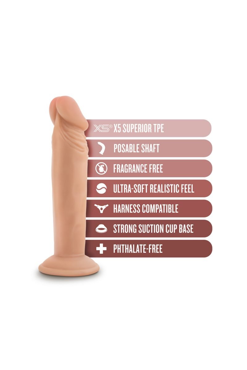 Dildo Realistico Flessibile  i Sex Toys Realizzato in Puro Silicone Medicale Compatibile con Imbracatura per Lei  e per il Divertimento Anale