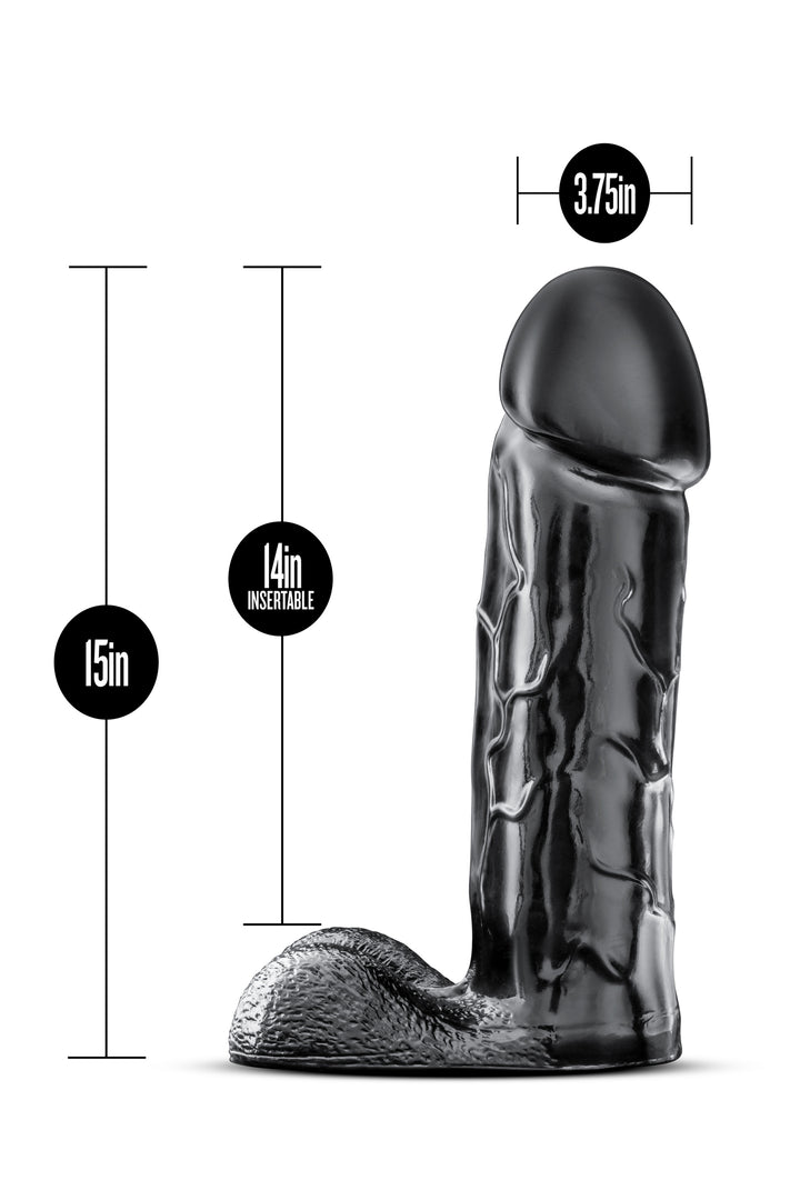 DILDO XXXL Colore Nero Sex Toys Realizzato in Puro Silicone Medicale Circonferenza e Lunghezza Extra Large per Lei