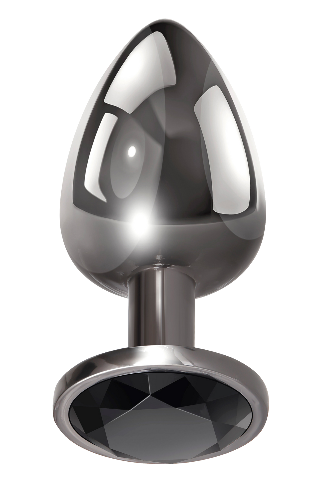 Plug Anale Grande Realizzato in Lega di Alluminio con Gemma di Colore Nero per la Coppia