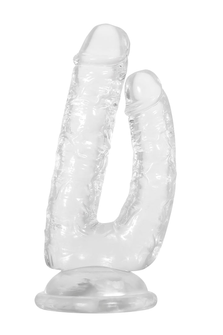 Fallo Trasparente  Doppio Realizzato in Silicone Medicale con Forma Realistica con una Robusta  Ventosa Sex Toys  per Lei
