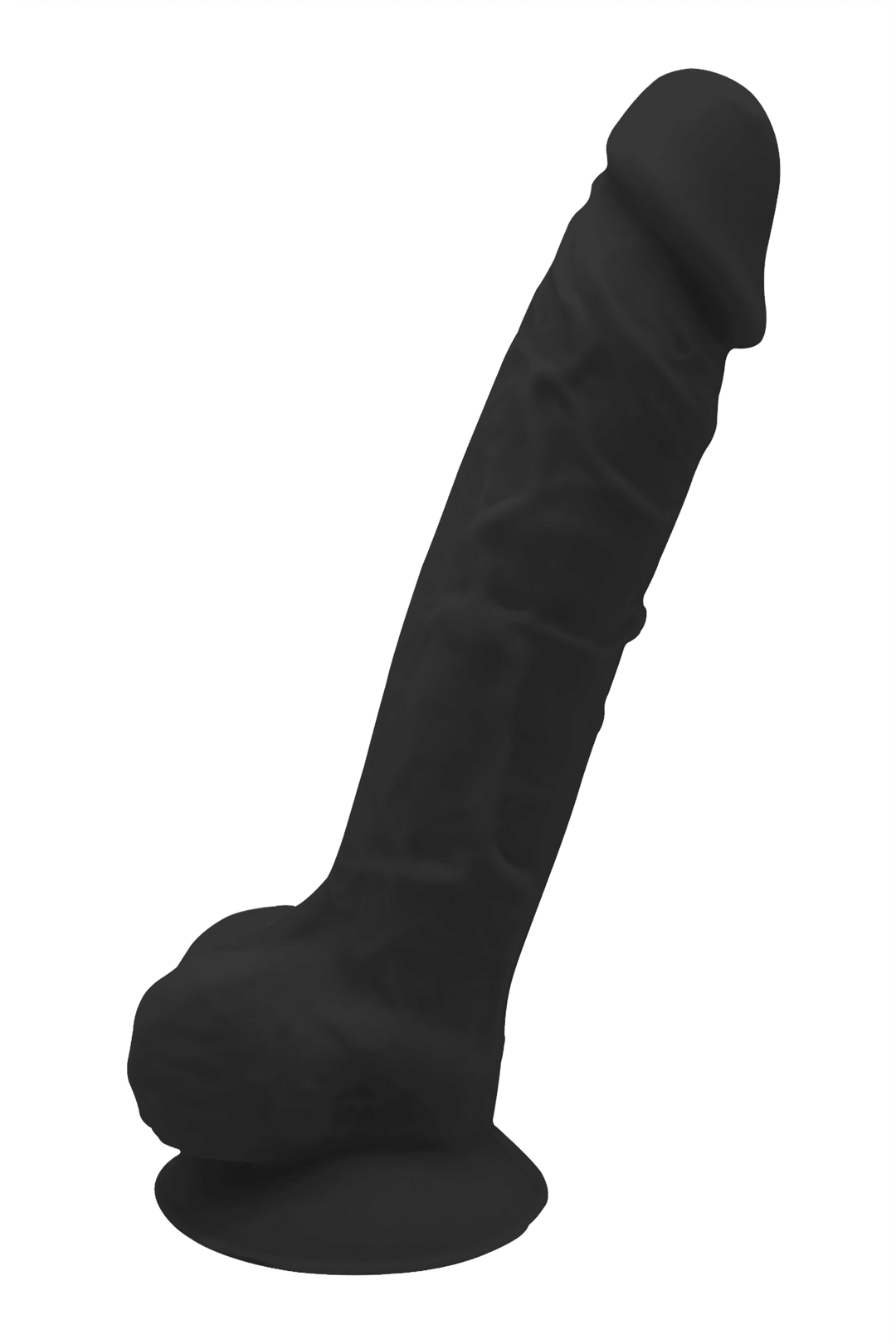 Dildo con ventosa nero Sex Toys Realizzato in Puro Silicone Medicale Ha una Base a Ventosa Solida per Giochi Da Solista Proprietà Termoreattive per Lei