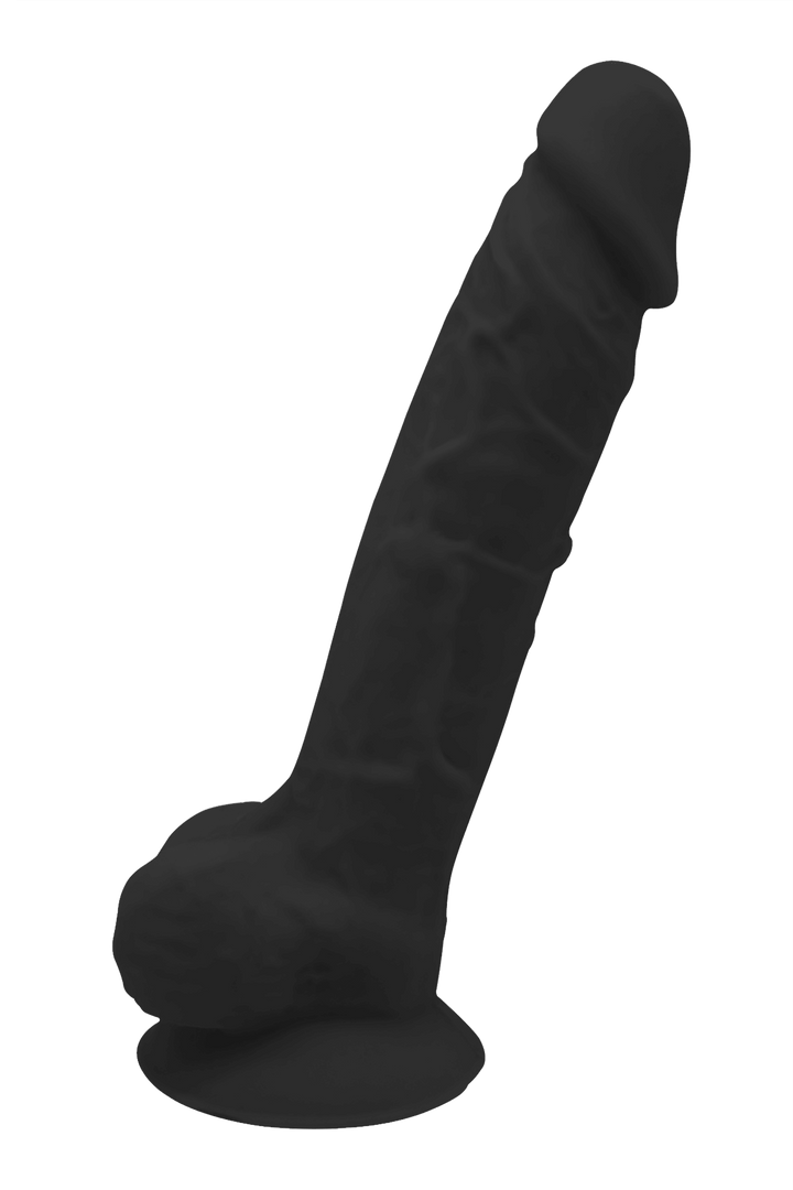 Dildo con ventosa nero Sex Toys Realizzato in Puro Silicone Medicale Ha una Base a Ventosa Solida per Giochi Da Solista Proprietà Termoreattive per Lei