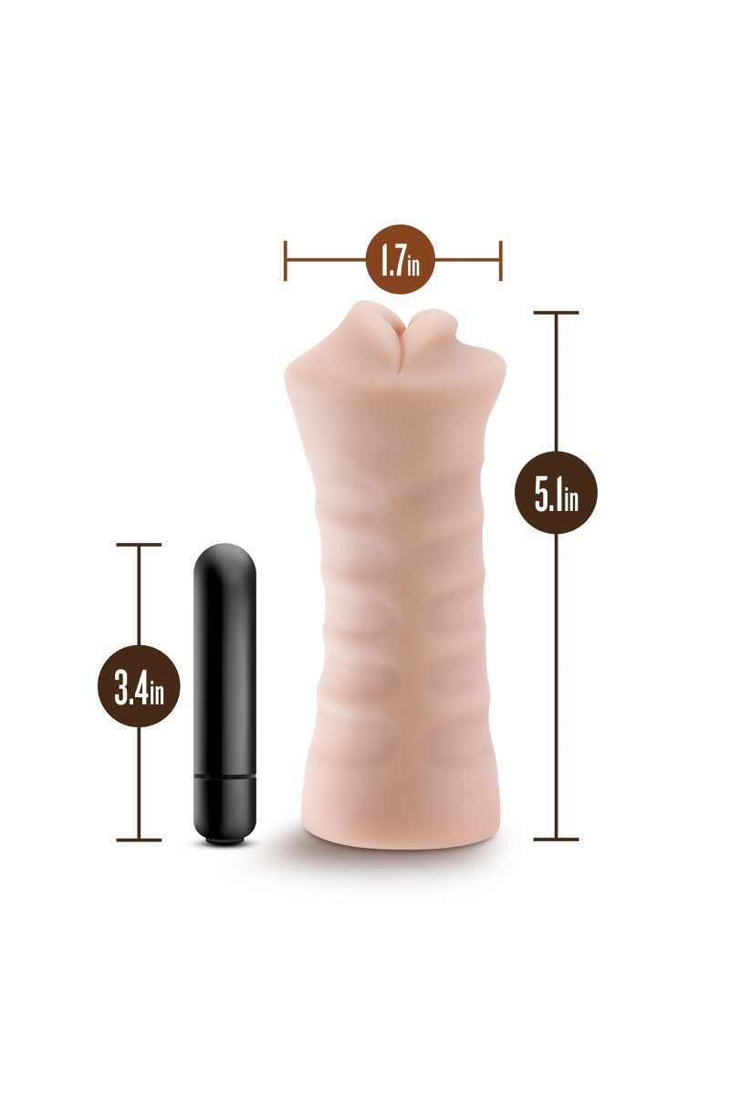 Masturbatore Realistico Realizzato in Puro Silicone Medicale Vibrante Sex Toys Munito di Bullet 1 Batteria AAA