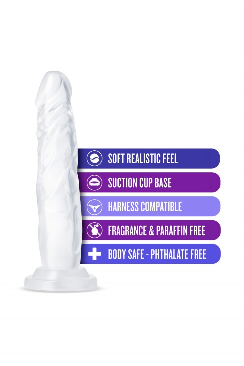 Dildo Realistico Color Ghiaccio Sex Toys  per Lei o per il Divertimento della Coppia Realizzato in Puro Silicone Medicale Compatibile con Imbracatura Senza Ftlati