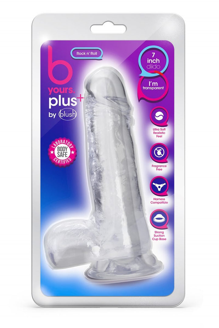 Dildo Realistico per Lei Color Cristallo Sex Toys Realizzato in Puro Silicone Medicale Compatibile con l'Imbracura -Blush