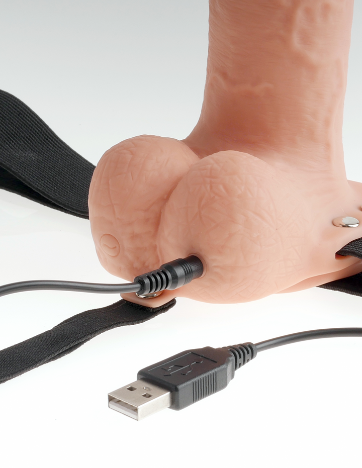 Fallo con Cinta Strap-on Sex Toys Realizzato in Puro Silicone Medicale 10 Velocità di Vibrazione Cavo Usb